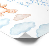 Blauw Beren ballon Baby shower luier Raffle Poster (Hoek)