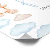 Blauw Beren ballon Baby shower voedsel Poster (Hoek)