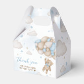 Blauw Beren ballonnen Baby shower Bedankdoosjes (Achterkant)