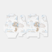 Blauw Beren ballonnen Baby shower Bedankdoosjes (Uitgevouwen)