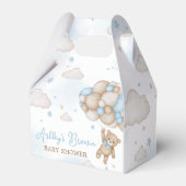 Blauw Beren ballonnen Baby shower Bedankdoosjes (Voorkant Zijde)