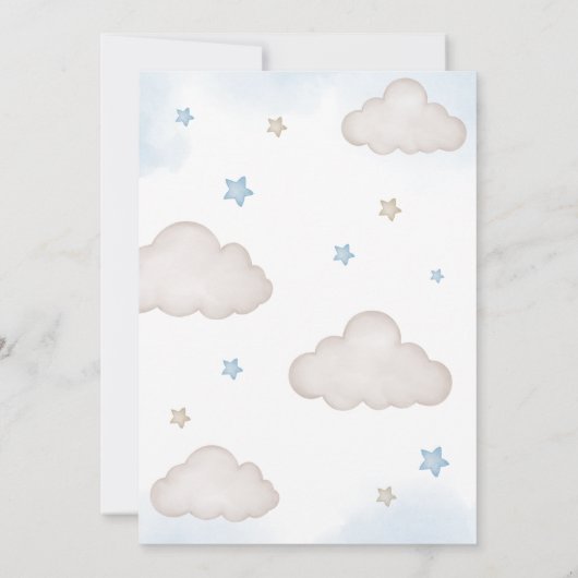 Blauw Beren ballonnen Baby shower Kaart (Achterkant)