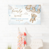Blauw Beren ballonnen Baby shower Spandoek (Insitu)