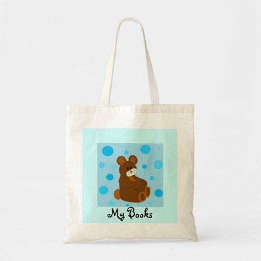 Blauw beren mijn boeken tote bag (Voorkant)