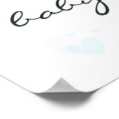 Blauw Beren welp Schattige Baby shower welkomstbor Poster (Hoek)