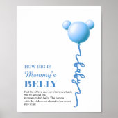 Blauw berenballon mama buik spel poster (Voorkant)