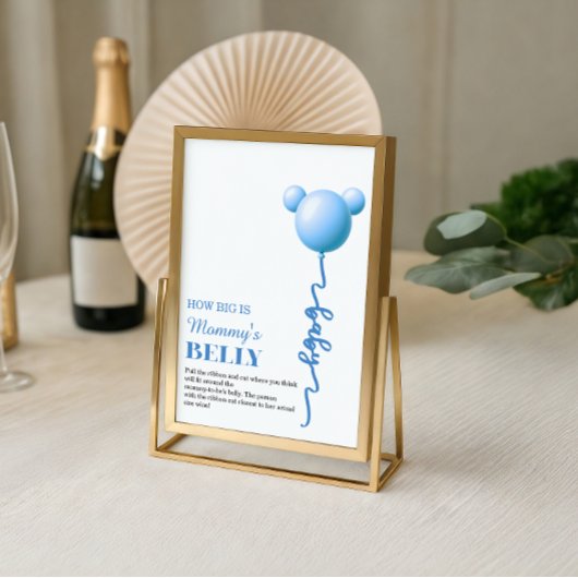 Blauw berenballon mama buik spel poster