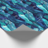 Blauw bergen en ontwerp van de boom cadeaupapier (Hoek)