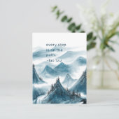 Blauw bergen Landschap die het Inspireren Citaat s Briefkaart (Staand voorkant)