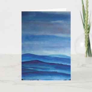 Blauw berglandschap Wenskaart Kaart