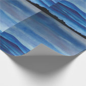 Blauw berglandschapsmatte omslagpapier cadeaupapier (Hoek)