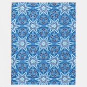 Blauw besneeuwd bloemmotief fleece deken (Voorkant)