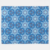 Blauw besneeuwd bloemmotief fleece deken (Voorkant (Horizontaal))