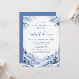 Blauw Besneeuwde Aquarel Bergen Bachelorette Feest Kaart