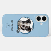 Blauw Beste Hond Moeder Foto Case-Mate iPhone Case (Achterkant (horizontaal))