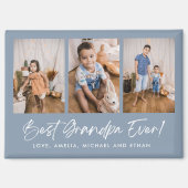 Blauw Beste Opa Ooit Drie Fotomagneten Magneet (Voorkant)