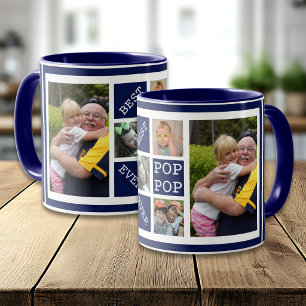 Blauw Beste Opa Opa Ooit Oudoom 5 Foto Collage Mok