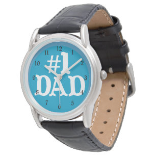 Blauw Beste Pap Horloge