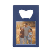Blauw "Beste papa ooit" Custom Photo Creditkaart Flessenopener (Voorkant)