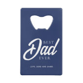 Blauw "Beste papa ooit" Custom Photo Creditkaart Flessenopener (Achterkant)