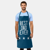 Blauw Beste Papa Ooit Schort (Gedragen)