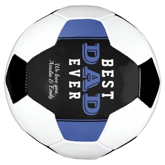 Blauw Beste Papa Ooit Typografie Vaderdag Voetbal (Gedraaid)