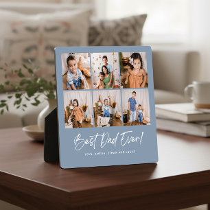 Blauw Beste Papa Ooit Zes Foto Plaquette Fotoplaat
