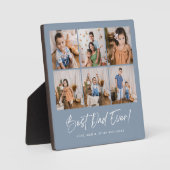 Blauw Beste Papa Ooit Zes Foto Plaquette Fotoplaat (Voorkant)