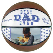 Blauw beste vader ooit Typografie Foto Basketb Basketbal (Voorkant)