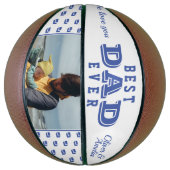 Blauw beste vader ooit Typografie Foto Basketb Basketbal (Verticaal)