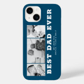 Blauw beste vader op dag 3 Foto Collage Case-Mate iPhone Case (Achterkant)