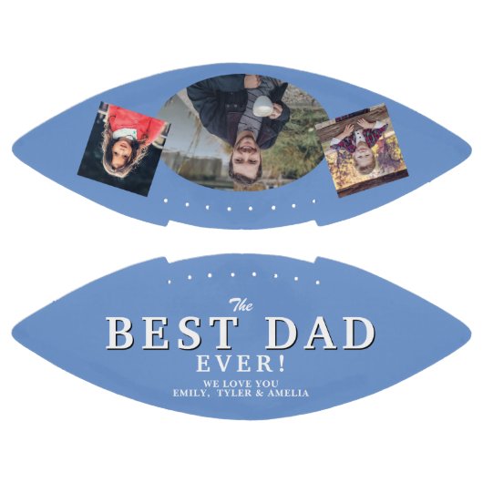 Blauw beste vader vader 3 Foto Collage American Football (Panelen)