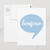 blauw betoog, zeepbel, Franse woordkunst Briefkaart (Voorkant / Achterkant)