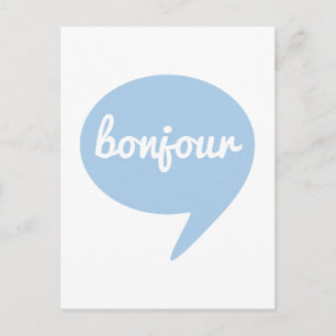 blauw betoog, zeepbel, Franse woordkunst Briefkaart