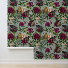 Blauw betoverd bos Goblincore behang