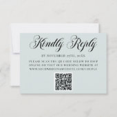 Blauw Betoverde Koets Sprookjeshuwelijk QR-code RSVP Kaartje (Voorkant)