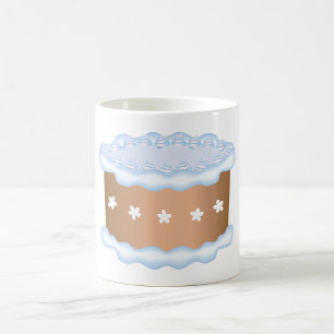 Blauw Bevroren Cake Bakkerij Dessert Koffiemok