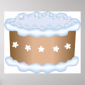 Blauw Bevroren Cake Bakkerij Dessert Poster (Voorkant)