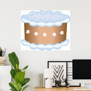 Blauw Bevroren Cake Bakkerij Dessert Poster