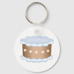 Blauw Bevroren Cake Bakkerij Dessert Sleutelhanger