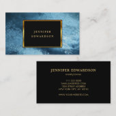 Blauw bevroren ijs goud zwart professional visitekaartje (Voorkant / Achterkant)