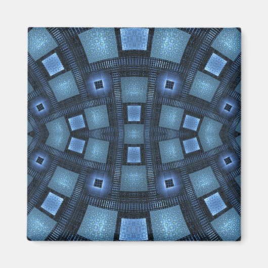 Blauw beweegt Abstract geometrisch patroon Magneet (Voorkant)