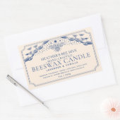 Blauw Bewerkbaar Witchy Tarot Honingbij Kaars Labe Rechthoekige Sticker (Envelop)