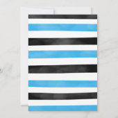 Blauw bewerkbare Bowling-uitnodiging Kaart (Achterkant)