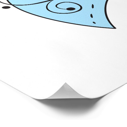 Blauw bewustzijn Ribbon Poster (Hoek)