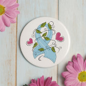 Blauw bewustzijn Ribbon Ronde Button 7,6 Cm