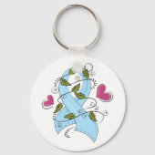 Blauw bewustzijn Ribbon Sleutelhanger (Achterkant)