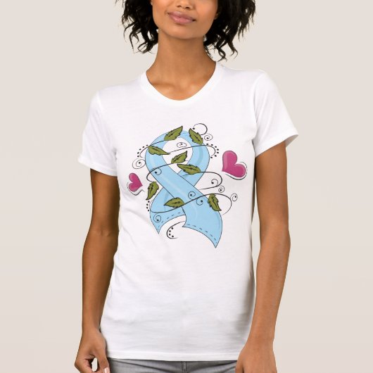 Blauw bewustzijn Ribbon T-shirt (Voorkant)