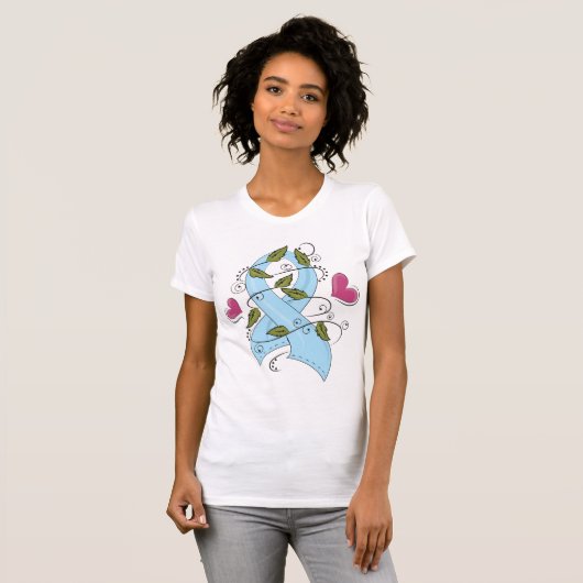 Blauw bewustzijn Ribbon T-shirt (Voorkant volledig)