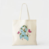 Blauw bewustzijn Ribbon Tote Bag (Voorkant)